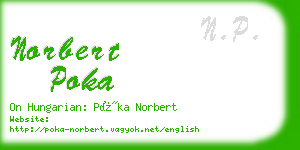 norbert poka business card